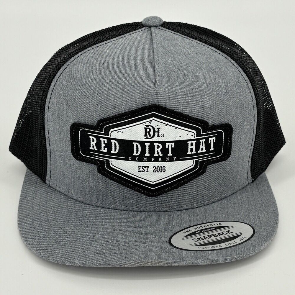 Red Dirt Hat Co Black Heather Gray  Roughstock Adjustable 5 Panel Snapback Hat